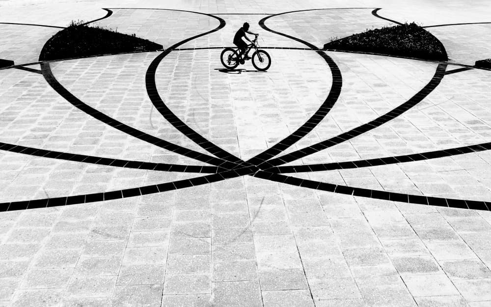 Urban Cycling Geometry by Arastoo Qadermazi — canvas wall art