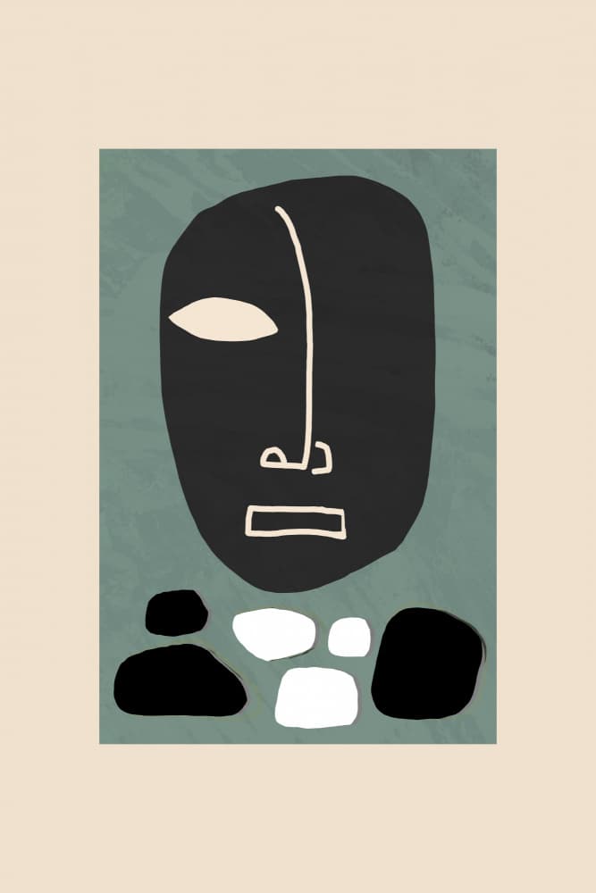 Serene Abstract Face by cartissi — canvas wall art