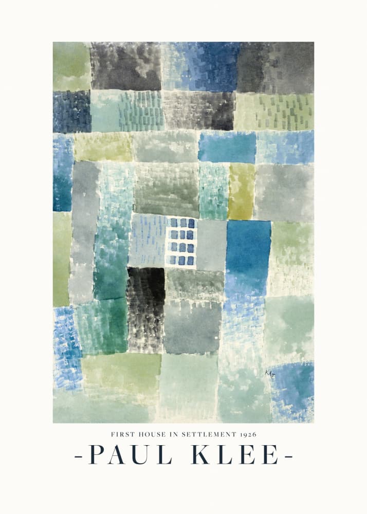 First House in a Settlement 1926 by Paul Klee — canvas wall art