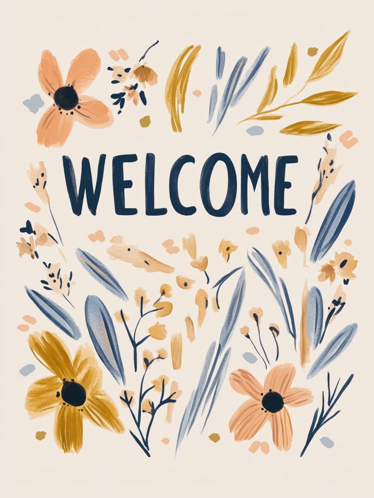 Floral Greeting by Treechild — canvas wall art