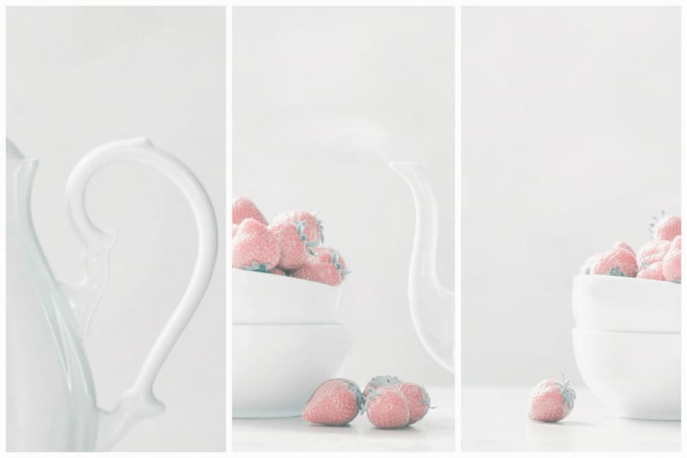 Soft Pink Strawberry Serenity by Delphine Devos — canvas wall art