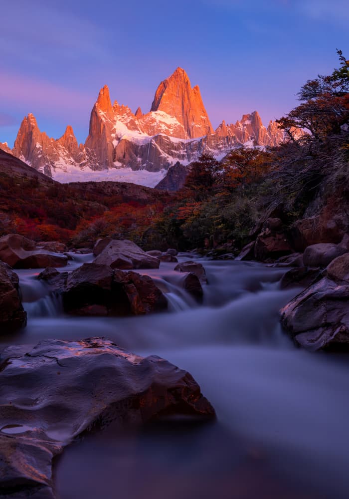 Fitz Roy River Glow by Wenjin Yu — canvas wall art