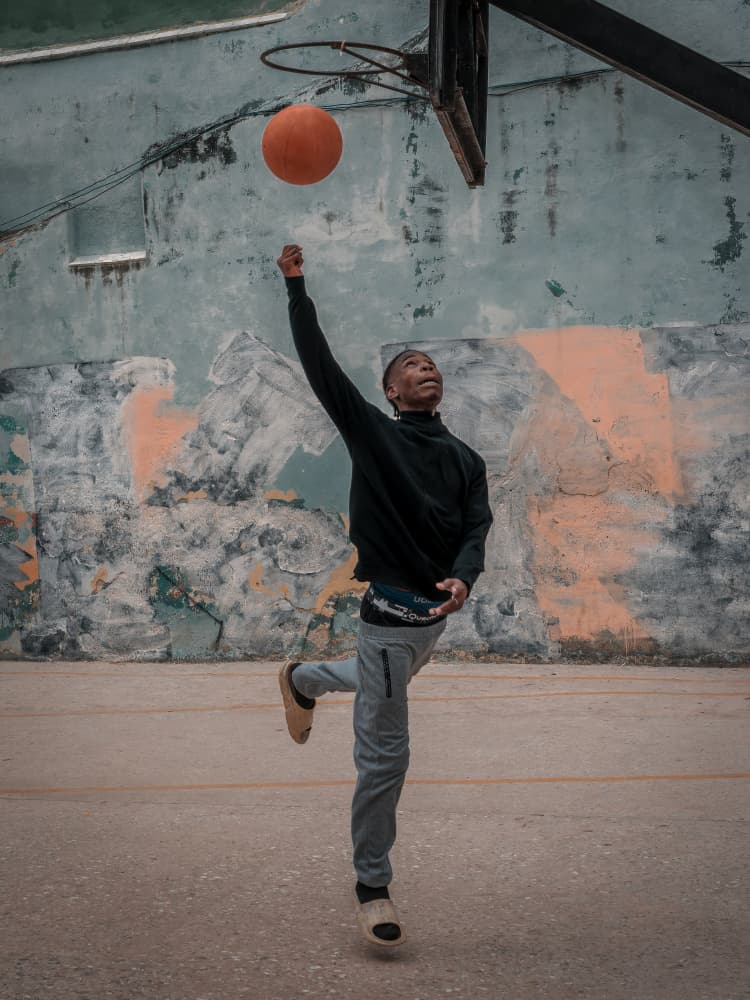 Urban Basketball Jump Shot by Andy Bauer — canvas wall art