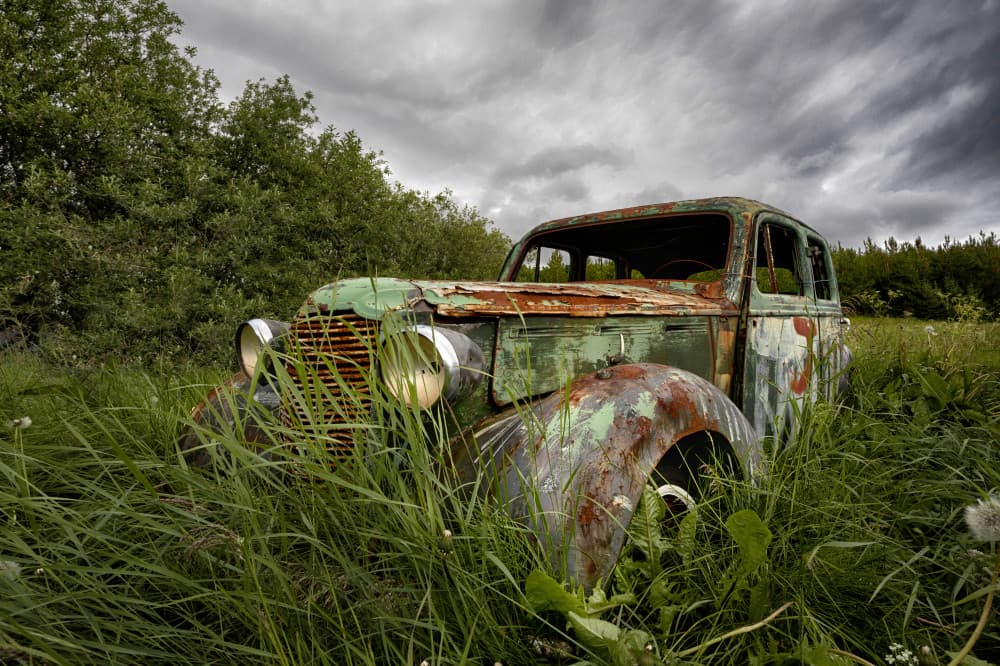Abandoned Green Sedan by Þorsteinn H. Ingibergsson — canvas wall art