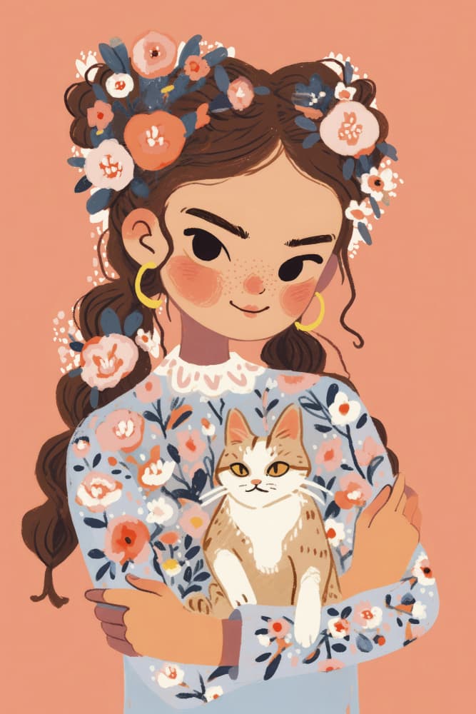 Floral Companion by Treechild — canvas wall art
