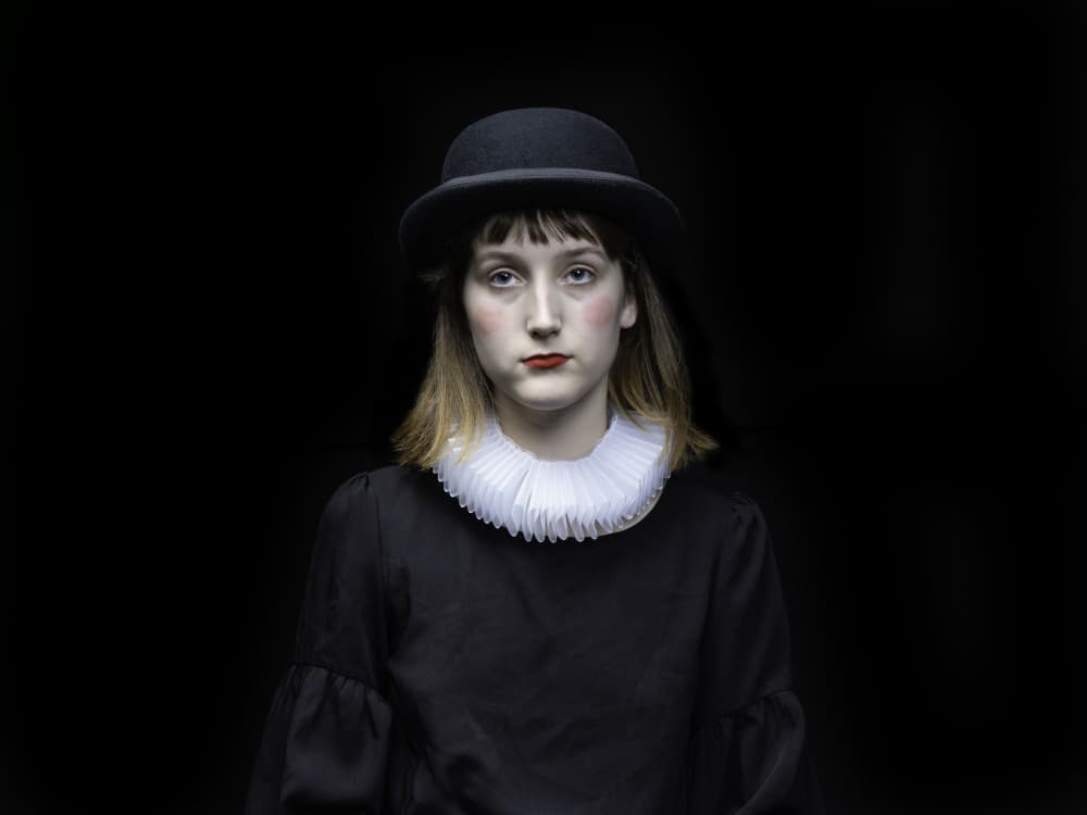 Theatrical Hat Portrait by Sam SDFMedia — canvas wall art