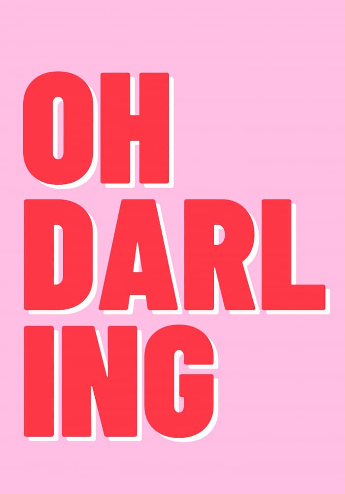 Oh Darling Pink Quote by Athene Fritsch — canvas wall art