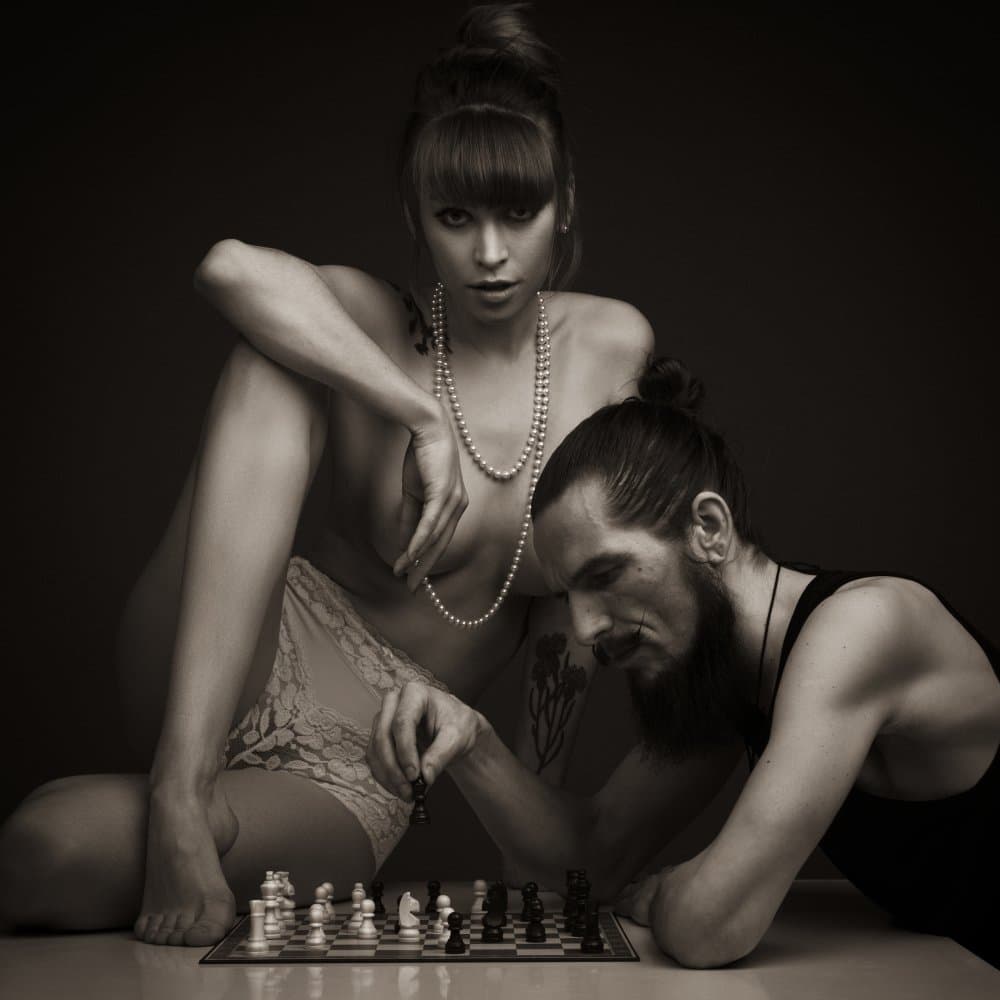 Sensual Chess Match by AURIMAS VALEVICIUS — canvas wall art