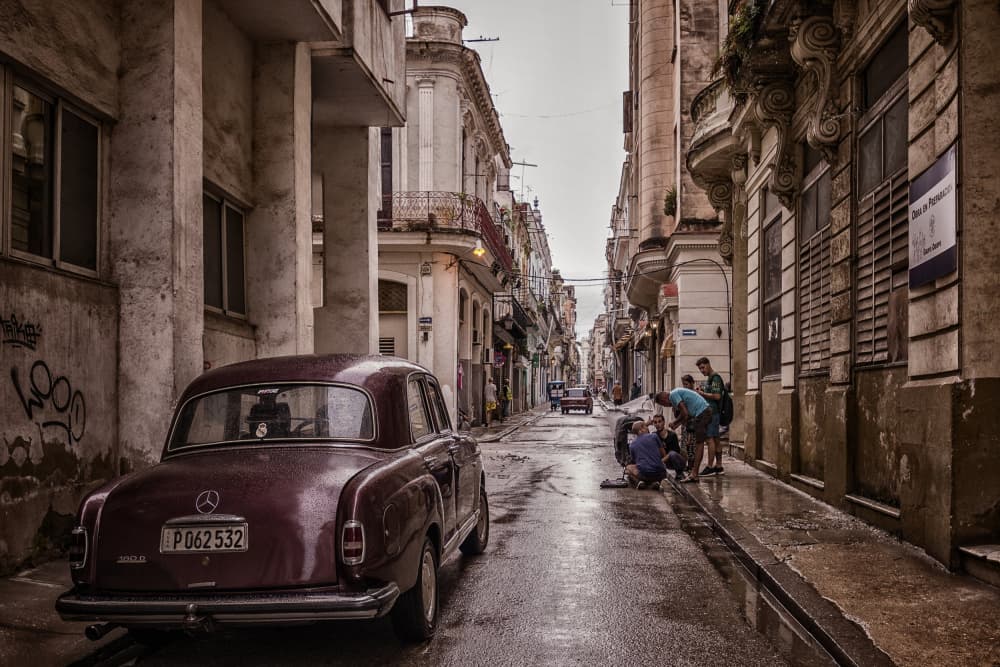 Rainy Havana Classic Car by Pavol Stranak — canvas wall art