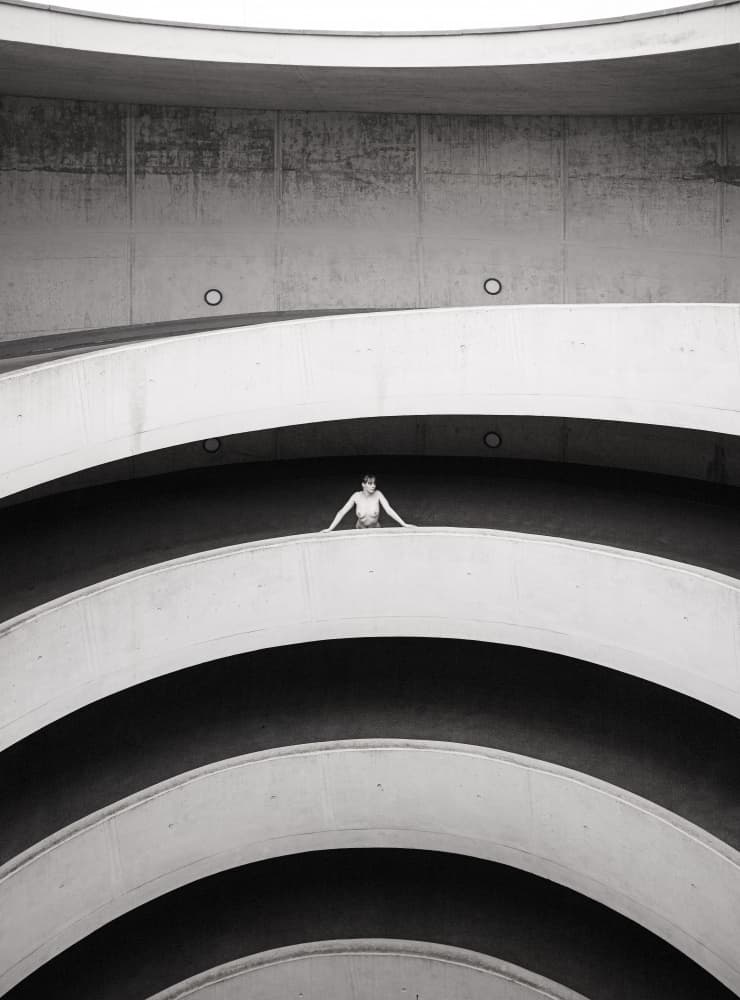 Brutalist Spiral Figure by Michael Allmaier — canvas wall art