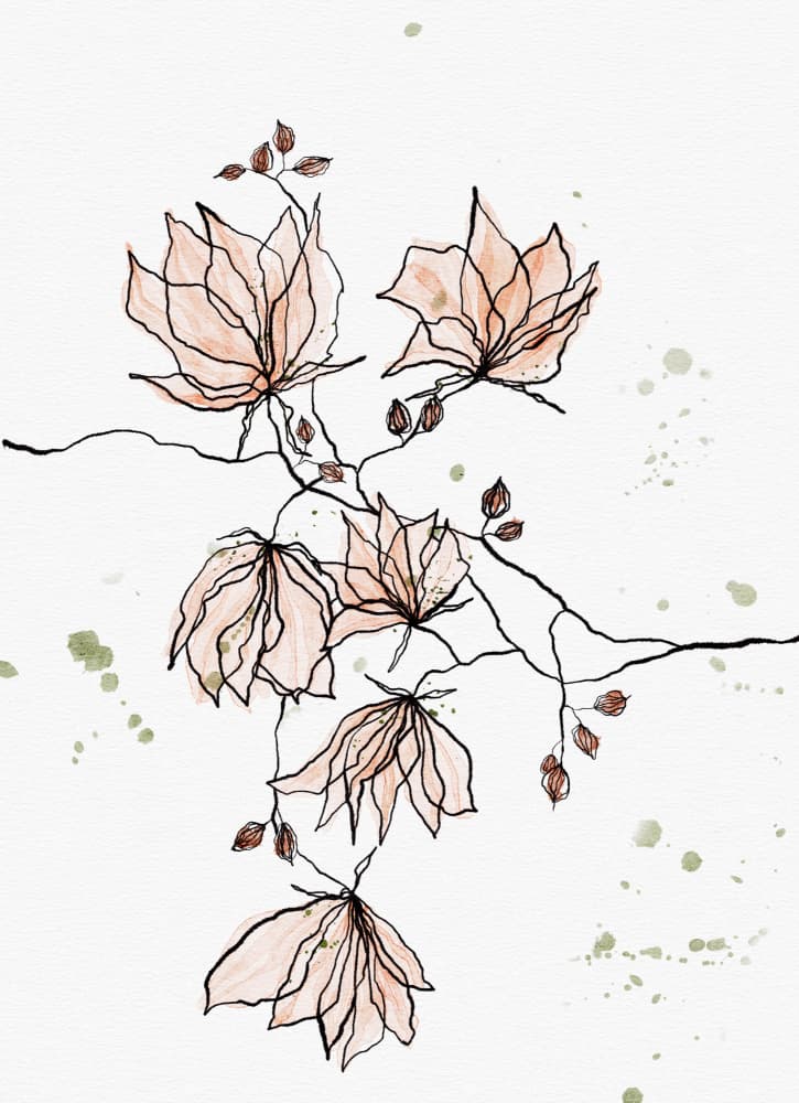 Delicate Watercolor Flowers by Ankie Kooi — canvas wall art