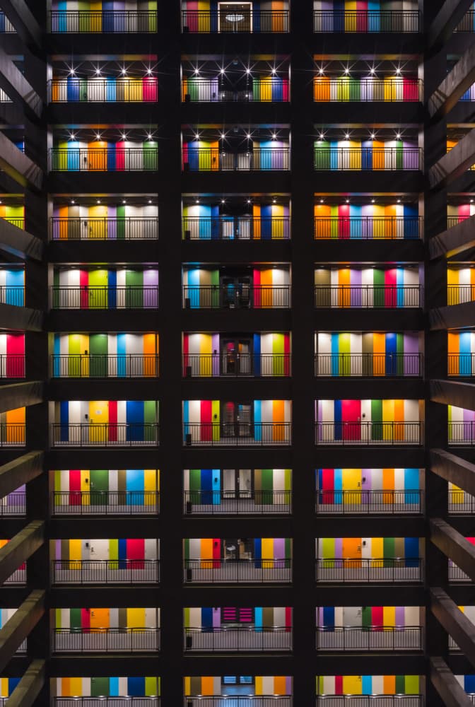 Vibrant Architectural Doors by LIANG CHEN — canvas wall art