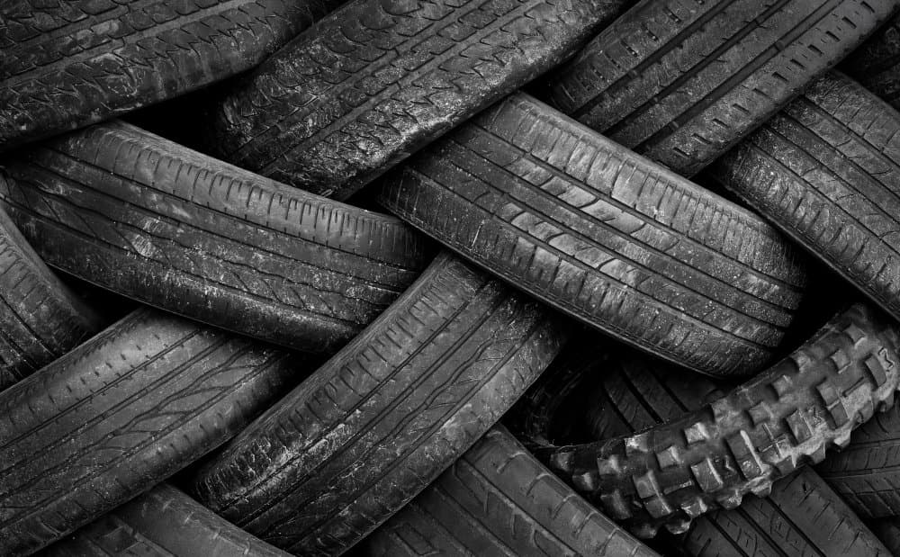 Monochrome Tire Pile by Giorgio Toniolo — canvas wall art
