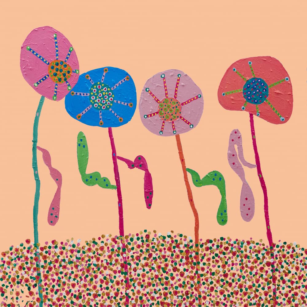 Whimsical Flower Garden by Helen Joynson — canvas wall art