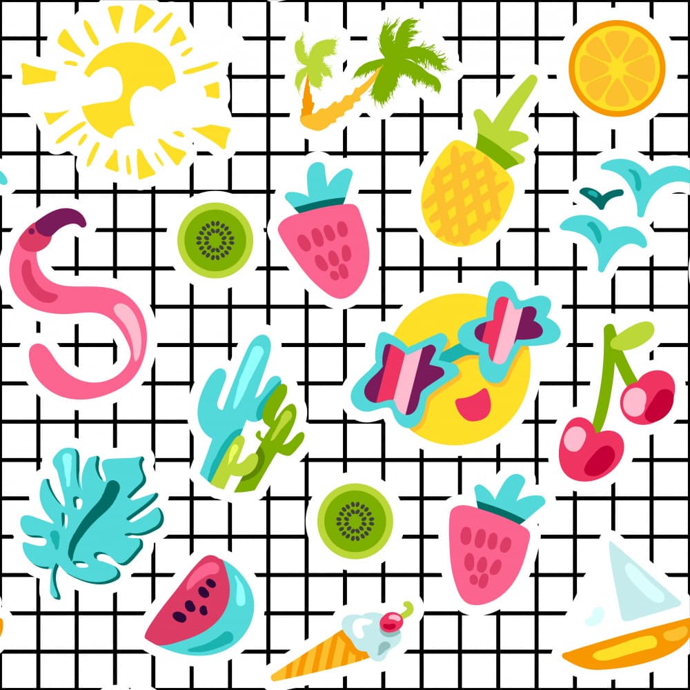 Cheerful Summer Pattern by Marika Barsrsind — canvas wall art