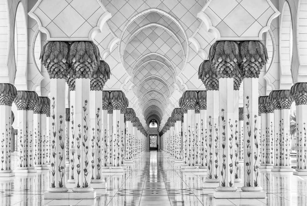 Grand Mosque Corridor by Stefan Schilbe — canvas wall art