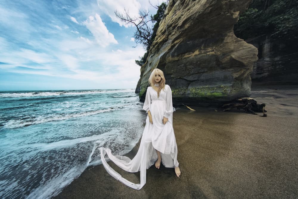 Coastal Solitude in White by KOIKI — canvas wall art