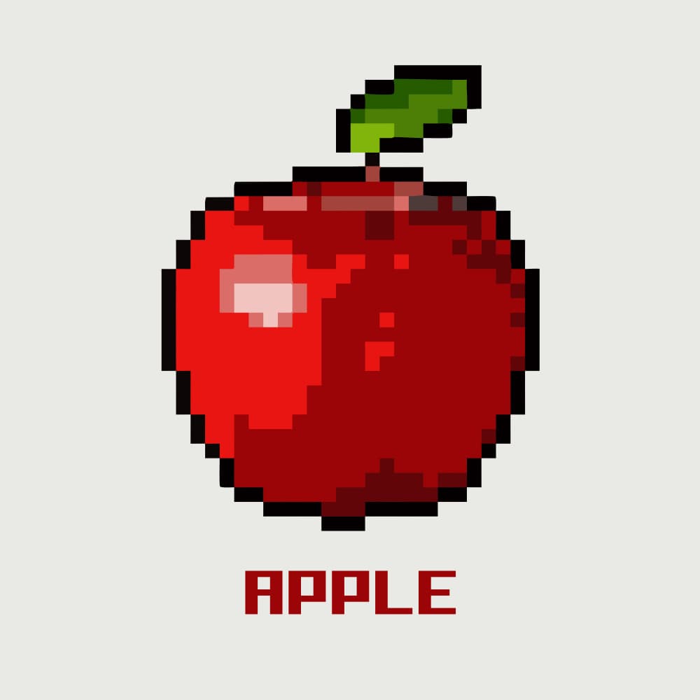 Retro Pixel Apple