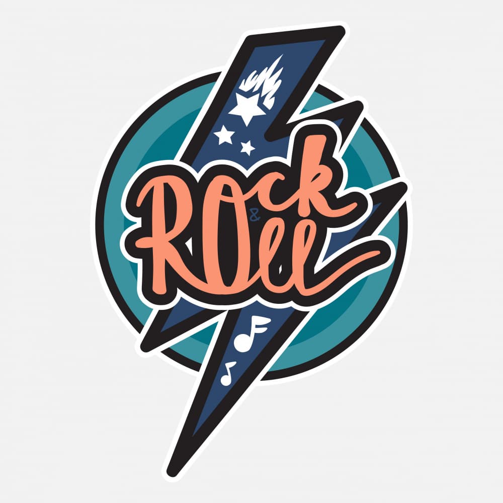 Rock And Roll Lightning Bolt by Marika Barsrsind — canvas wall art