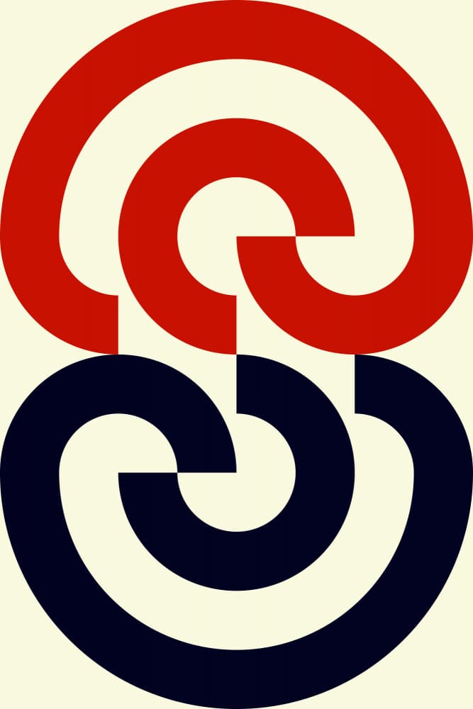 Red Blue Abstract Flow by Petr Strnad — canvas wall art
