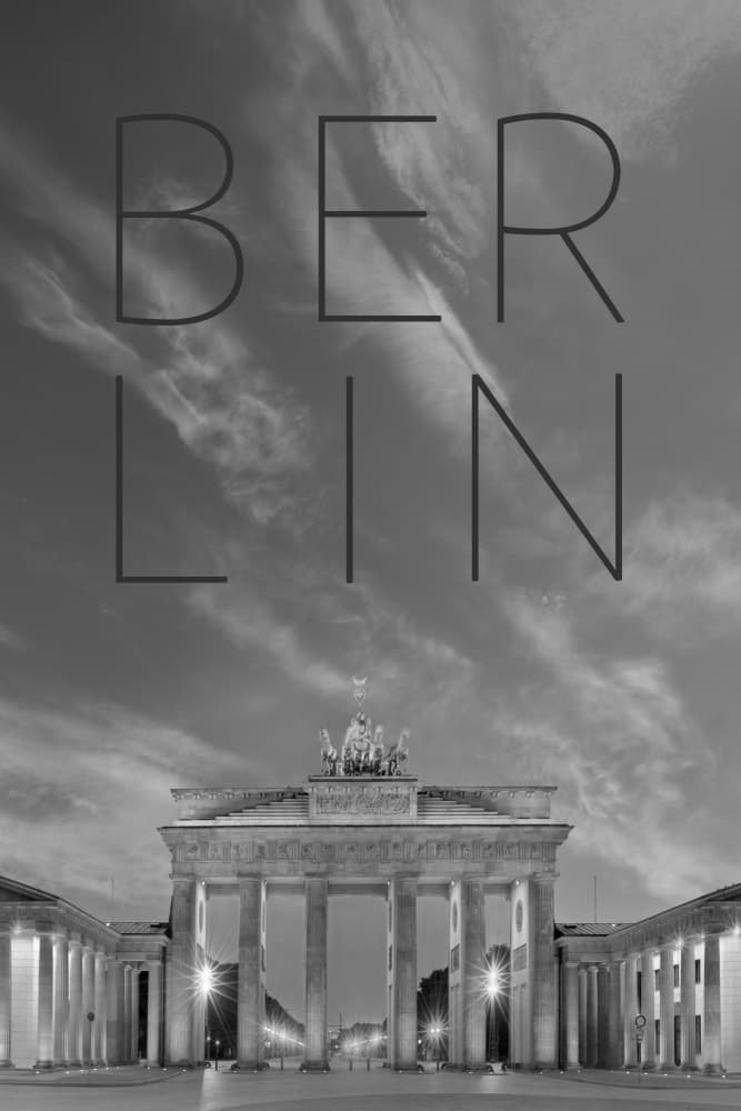 Brandenburg Gate Berlin Night by Melanie Viola — canvas wall art