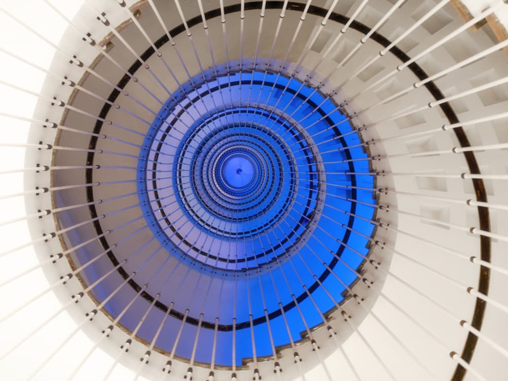 Upward Spiral Staircase by carmenvillar — canvas wall art
