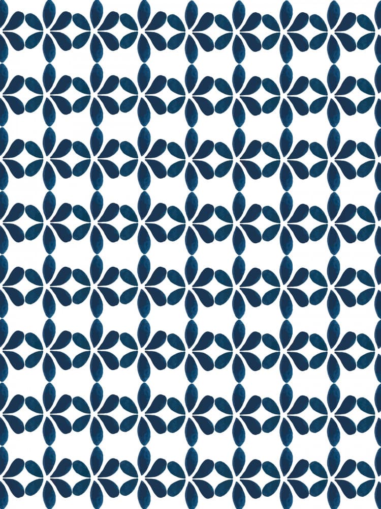 Indigo Petal Pattern by Elizabeth C — canvas wall art