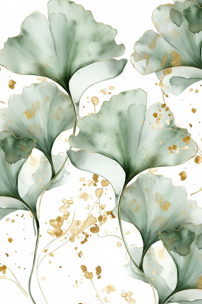Ethereal Green Ginkgo by Sally Ann Moss — canvas wall art