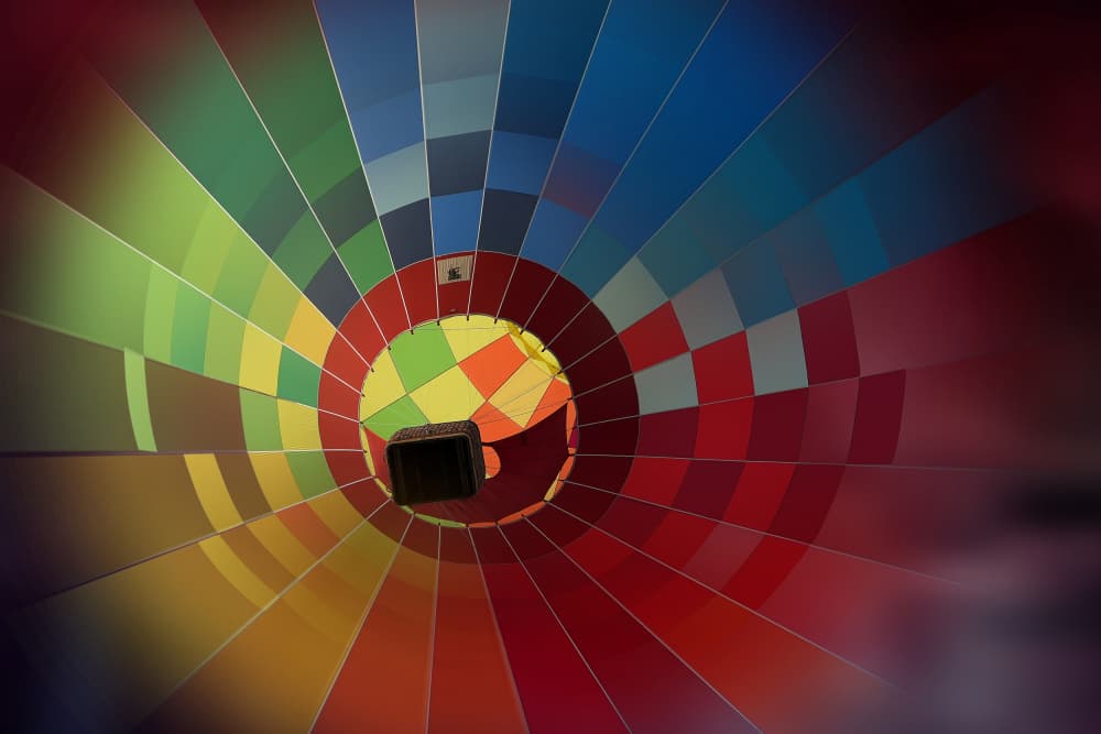 Colorful Balloon Interior by Erhard Batzdorf — canvas wall art