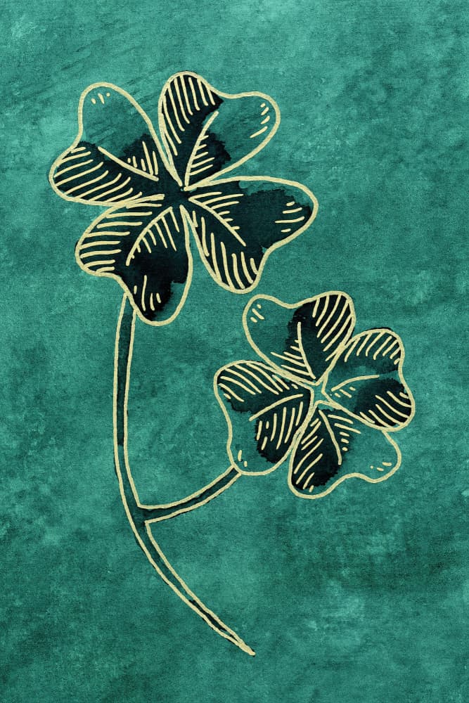 Teal Lucky Clovers by Natalie Bruns — canvas wall art