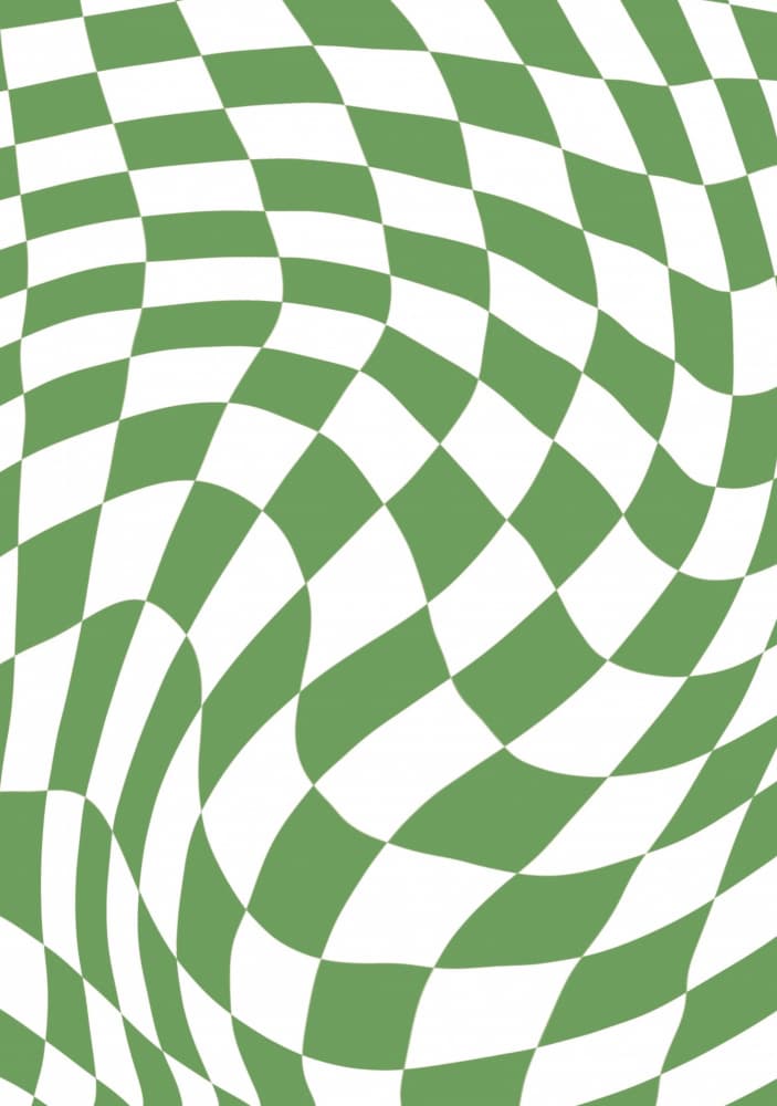 Wavy Green Checkerboard by Sharyn Bursic — canvas wall art