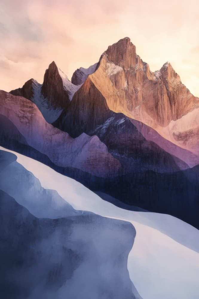 Snowy Mountain Sunset by Yan Zhang — canvas wall art