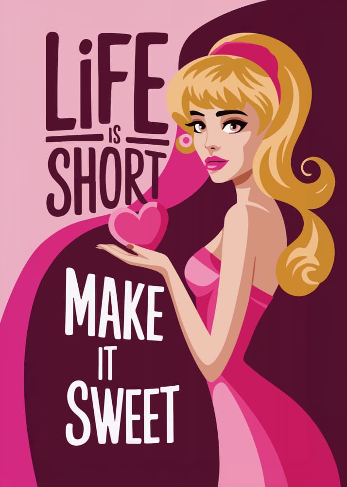 Retro Sweet Life Quote by Andreas Magnusson — canvas wall art