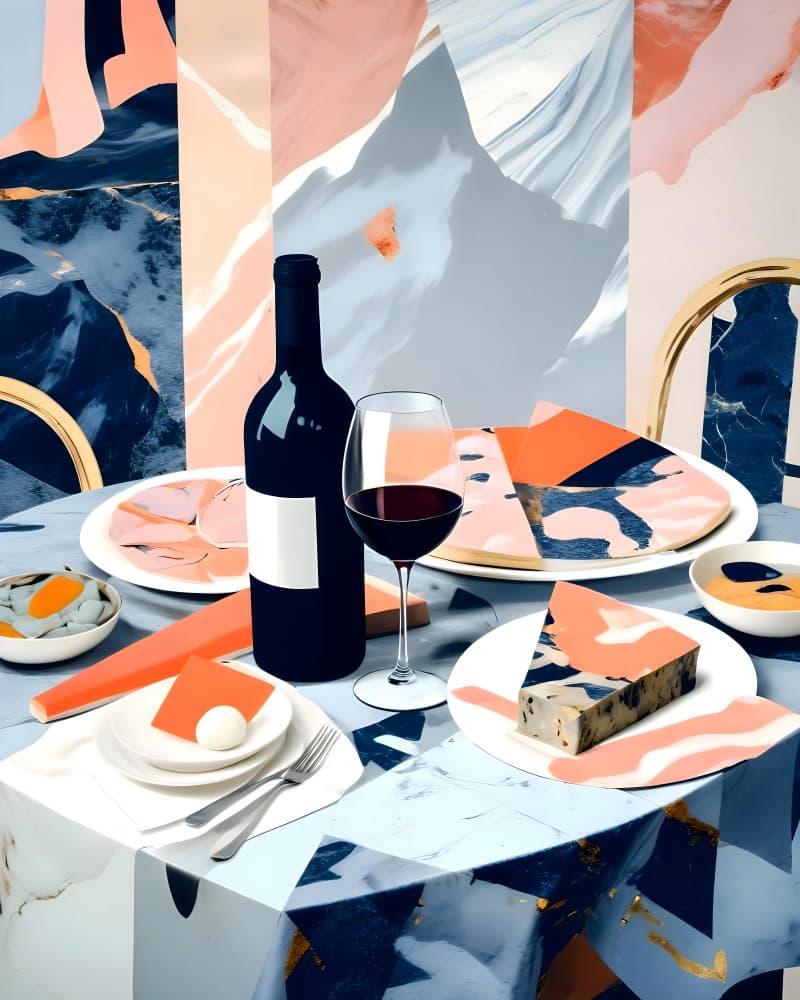 Italian Marble Lunch by Uma Gokhale — canvas wall art