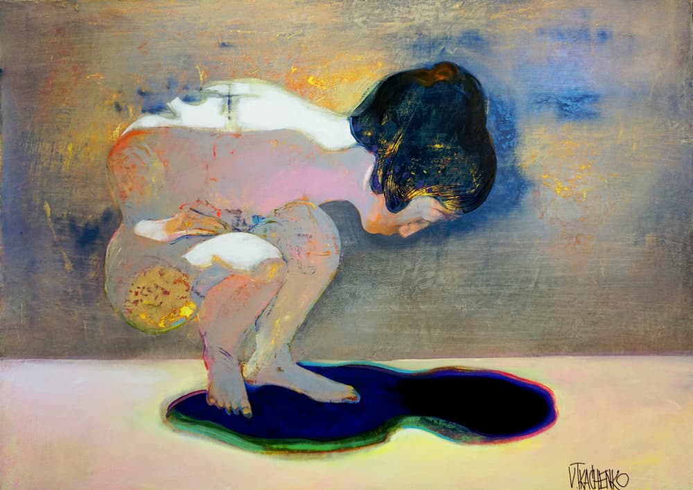 Contemplative Abstract Figure by Victor Tkachenko — canvas wall art