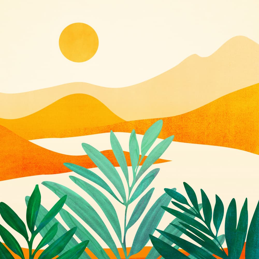 Alpine Sunset Sq Yellow by Kristian Gallagher — canvas wall art