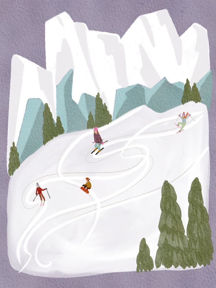 Winter Mountain Fun by Nikita Jariwala — canvas wall art
