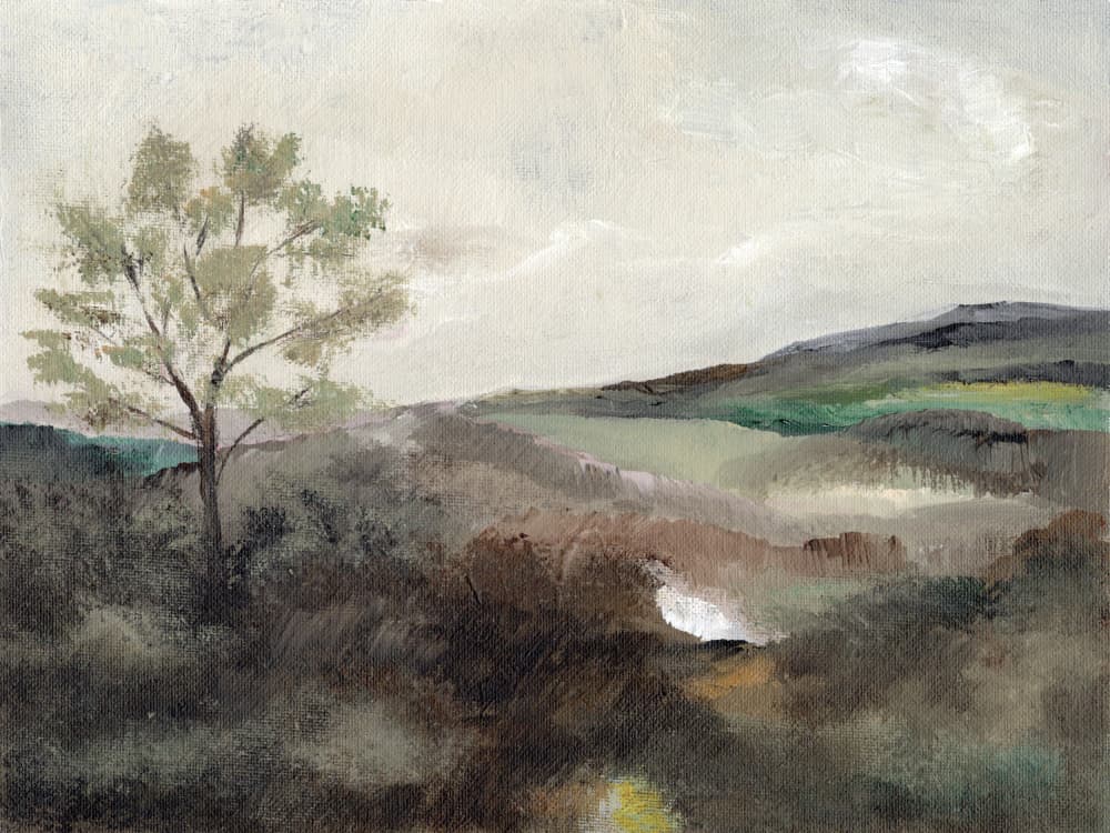 Misty Countryside Tree by Nikita Jariwala — canvas wall art