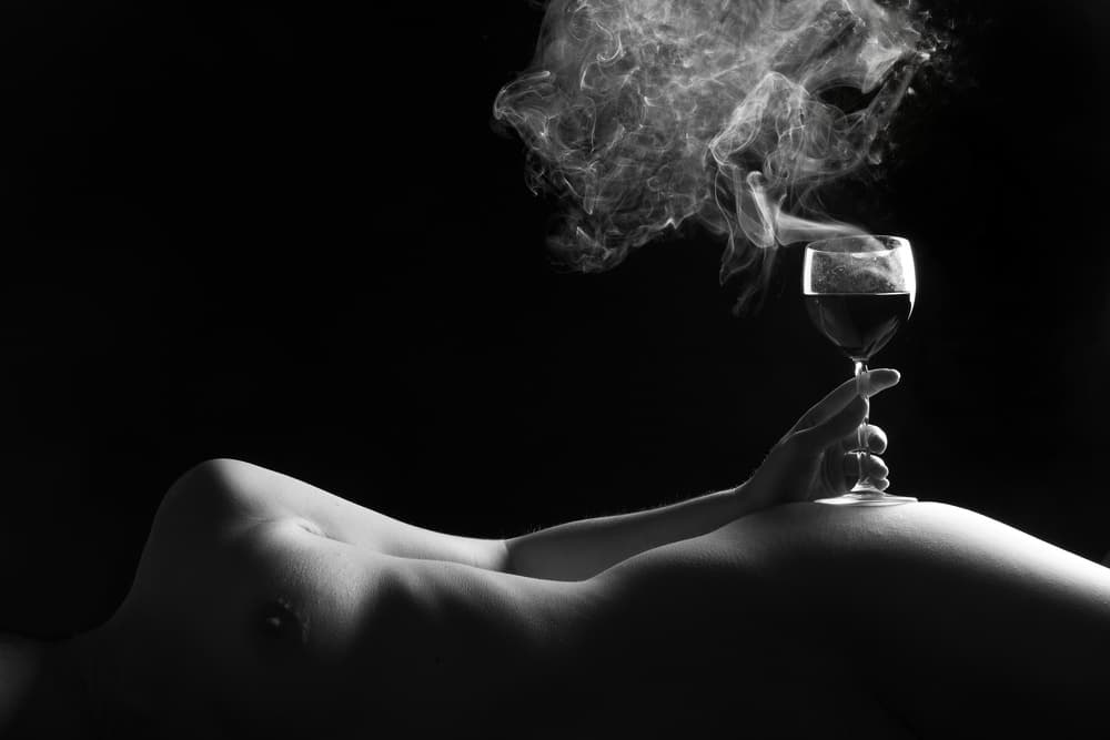 Sensual Smoke and Wine by Olga Mest — canvas wall art