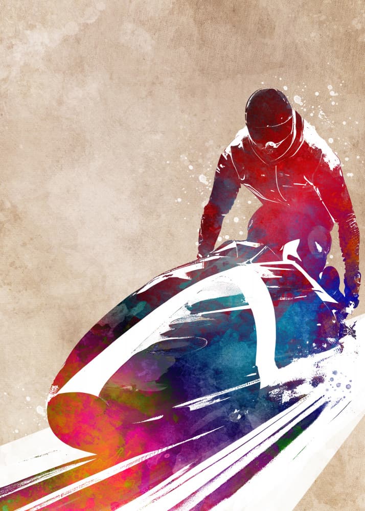 Sport Bobsleigh Art (1) by Justyna Jaszke — canvas wall art