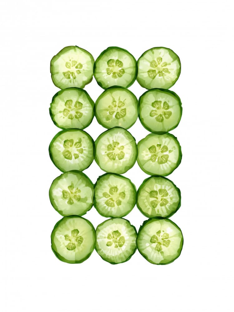 Fresh Cucumber Slices by Ohkimiko — canvas wall art