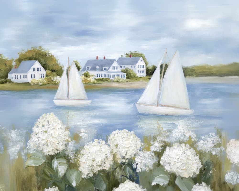 Serene Coastal Sailboats by Kathrin Pienaar — canvas wall art