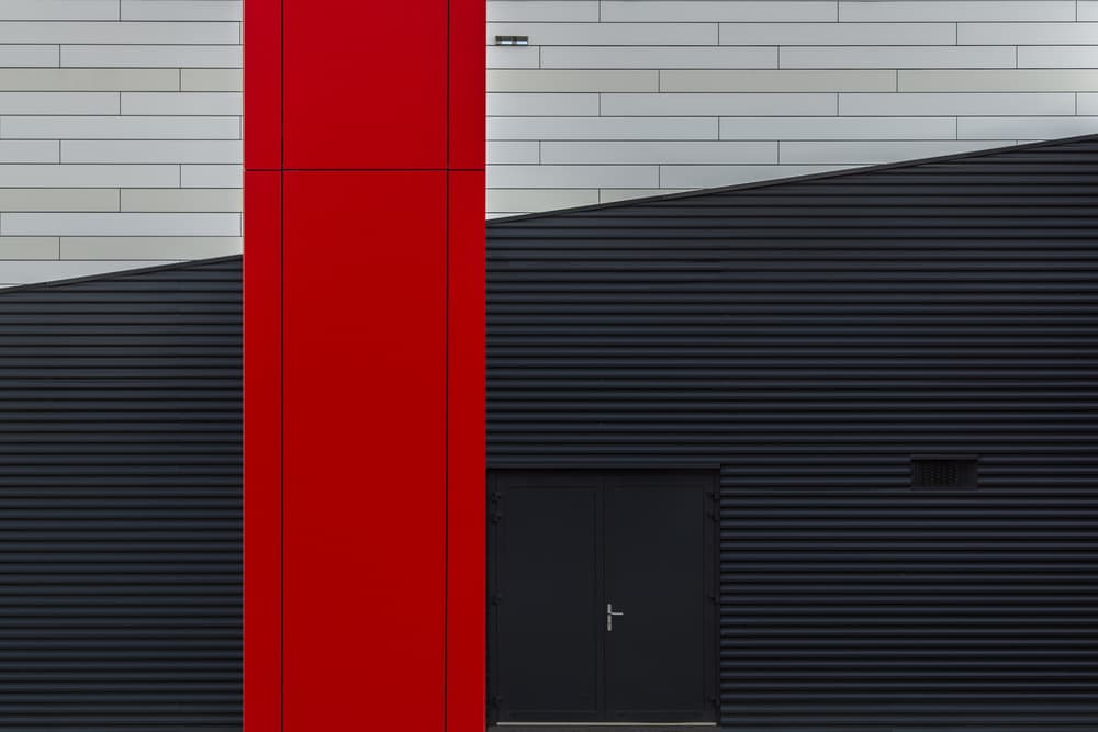 Bold Red Black Architecture by Theo Luycx — canvas wall art