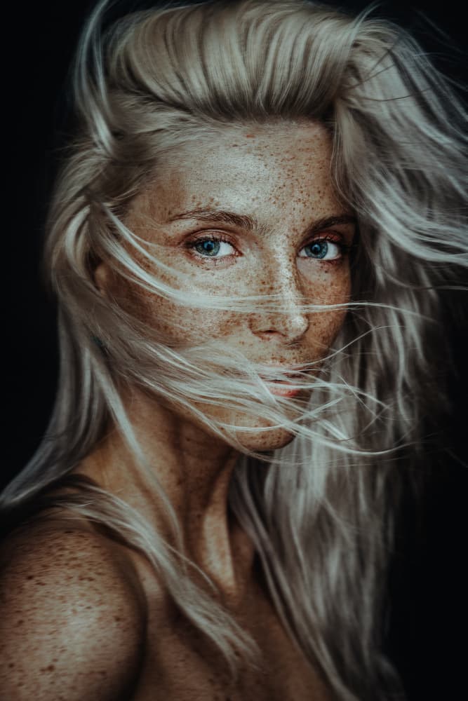 Wind Blown Blonde Gaze by Martin Krystynek MQEP — canvas wall art