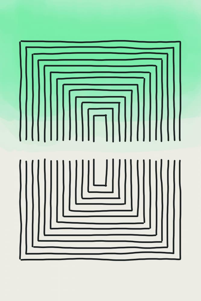 Green Geometric Abstraction by jay stanley — canvas wall art