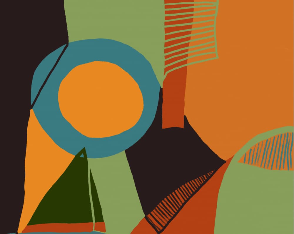 Geometric Color Blocks by Sharyn Bursic — canvas wall art