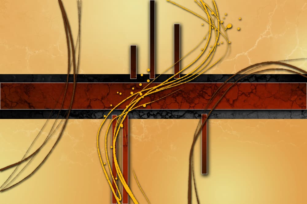 Golden Abstract Geometry by Rafal Kulik — canvas wall art
