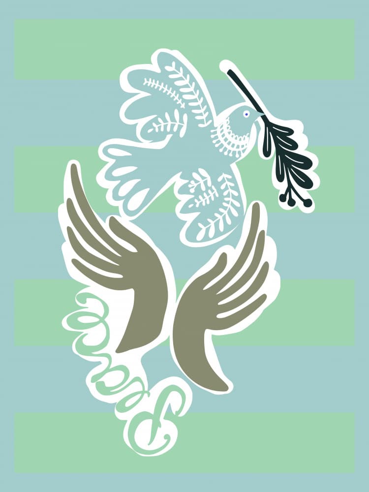 Peaceful Hands Dove by Annick — canvas wall art