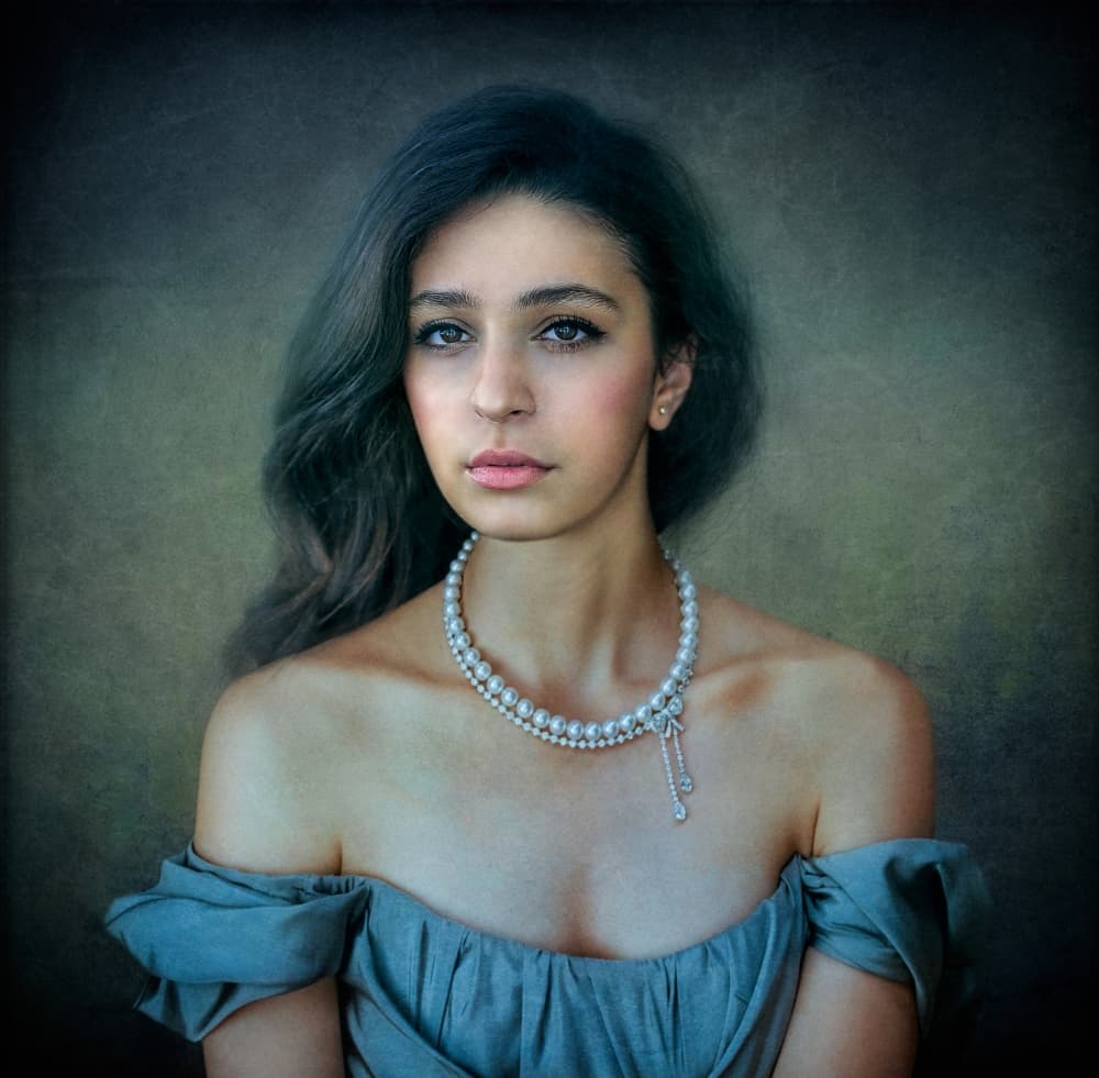 Elegant Woman Portrait by Svetlana Melik-Nubarova — canvas wall art