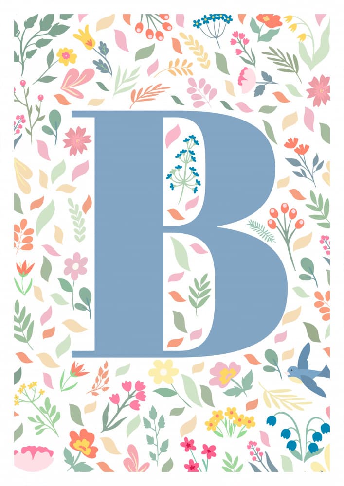 Blooming Letter B by Sarah Manovski — canvas wall art